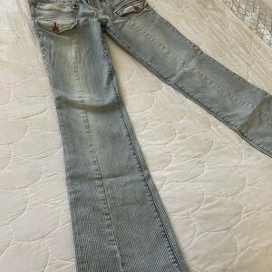 Guess Blue Striped Flare Jeans